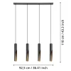 LED-riippuvalaisin Barbotto musta/tammi, 4 lamppua