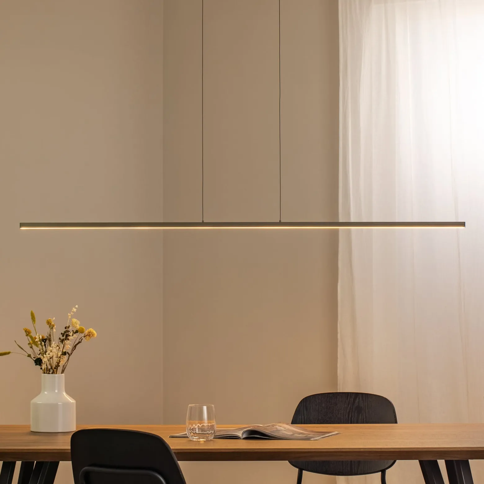 LED-riippuvalaisin BAR, oliivinvihreä, pituus 150 cm, metalli, 32 W