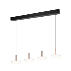 LED-riippuvalaisin Celeste valkoinen/ruskea 115 cm 4-valo lasi himmennettävä