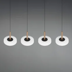 LED-riippuvalaisin Celeste valkoinen/ruskea 115 cm 4-valo lasi himmennettävä