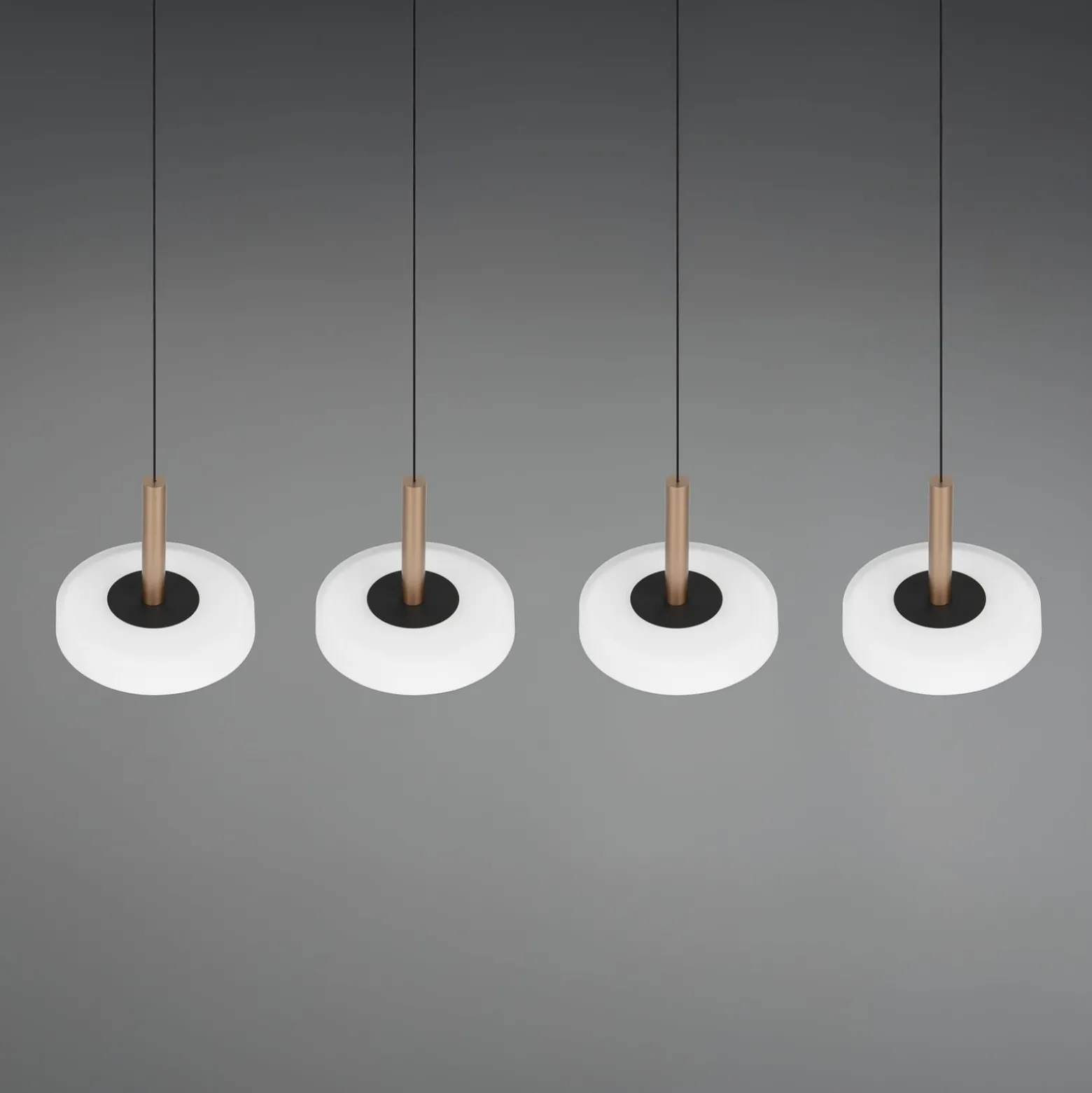 LED-riippuvalaisin Celeste valkoinen/ruskea 115 cm 4-valo lasi himmennettävä