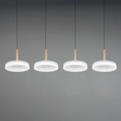 LED-riippuvalaisin Celeste valkoinen/ruskea 115 cm 4-valo lasi himmennettävä