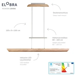LED-riippuvalaisin Colombia S, tammi natur