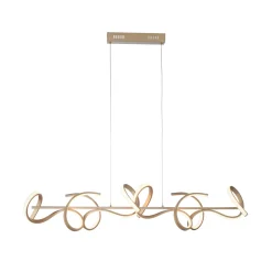 LED-riippuvalaisin Curls, messinkiä, metallia, 99 cm pitkä, himmennettävä