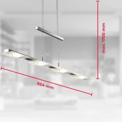 LED-riippuvalaisin Dina, 4-lamppuinen, nikkeli, korkeussäädettävä, 3 000 K