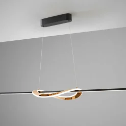 LED-riippuvalaisin Enora, musta/kulta, pituus 120 cm, CCT