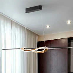 LED-riippuvalaisin Enora, musta/kulta, pituus 120 cm, CCT