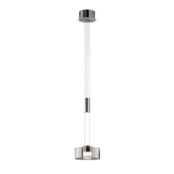 LED-riippuvalaisin LAVIN, nikkeli/savunvärinen, Ø 20 cm, metalli/lasi