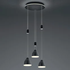 LED-riippuvalaisin Leni 3-lamppuinen pyöreä, musta