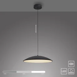 LED-riippuvalaisin LENTE, musta, Ø 50 cm, metalli, Switchdim