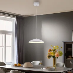 LED-riippuvalaisin LENTE, valkoinen, Ø 40 cm, metalli, Switchdim