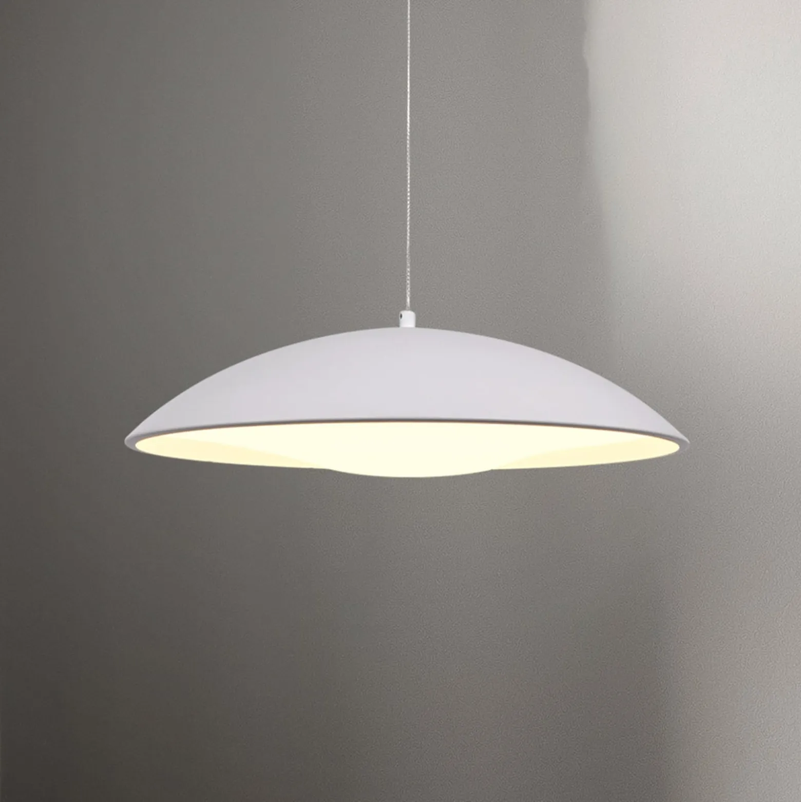 LED-riippuvalaisin LENTE, valkoinen, Ø 40 cm, metalli, Switchdim