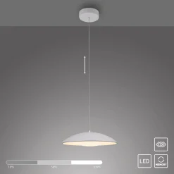 LED-riippuvalaisin LENTE, valkoinen, Ø 40 cm, metalli, Switchdim