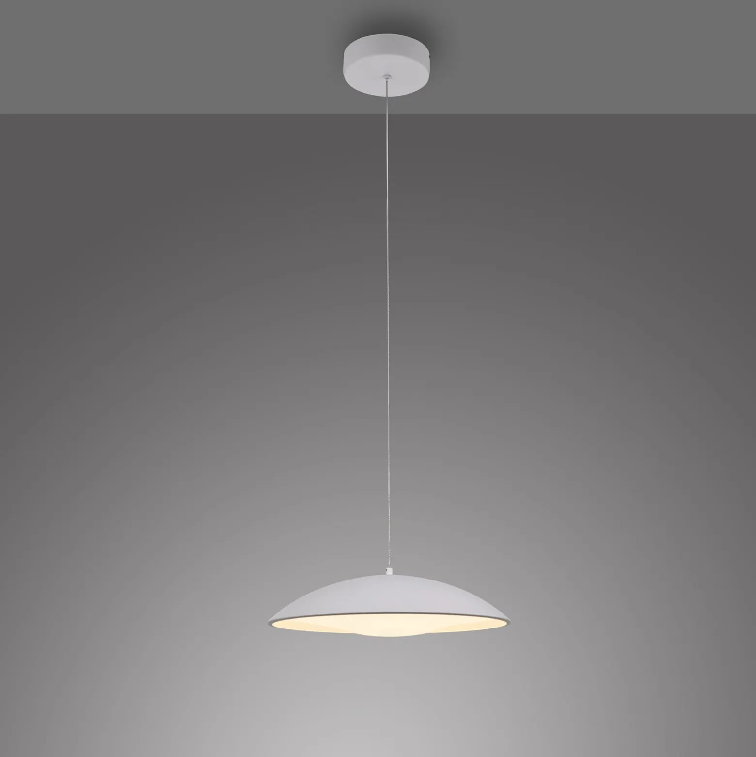LED-riippuvalaisin LENTE, valkoinen, Ø 40 cm, metalli, Switchdim
