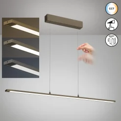 LED-riippuvalaisin Marlo, greige, pituus 120 cm, CCT, kosketusdimmeri
