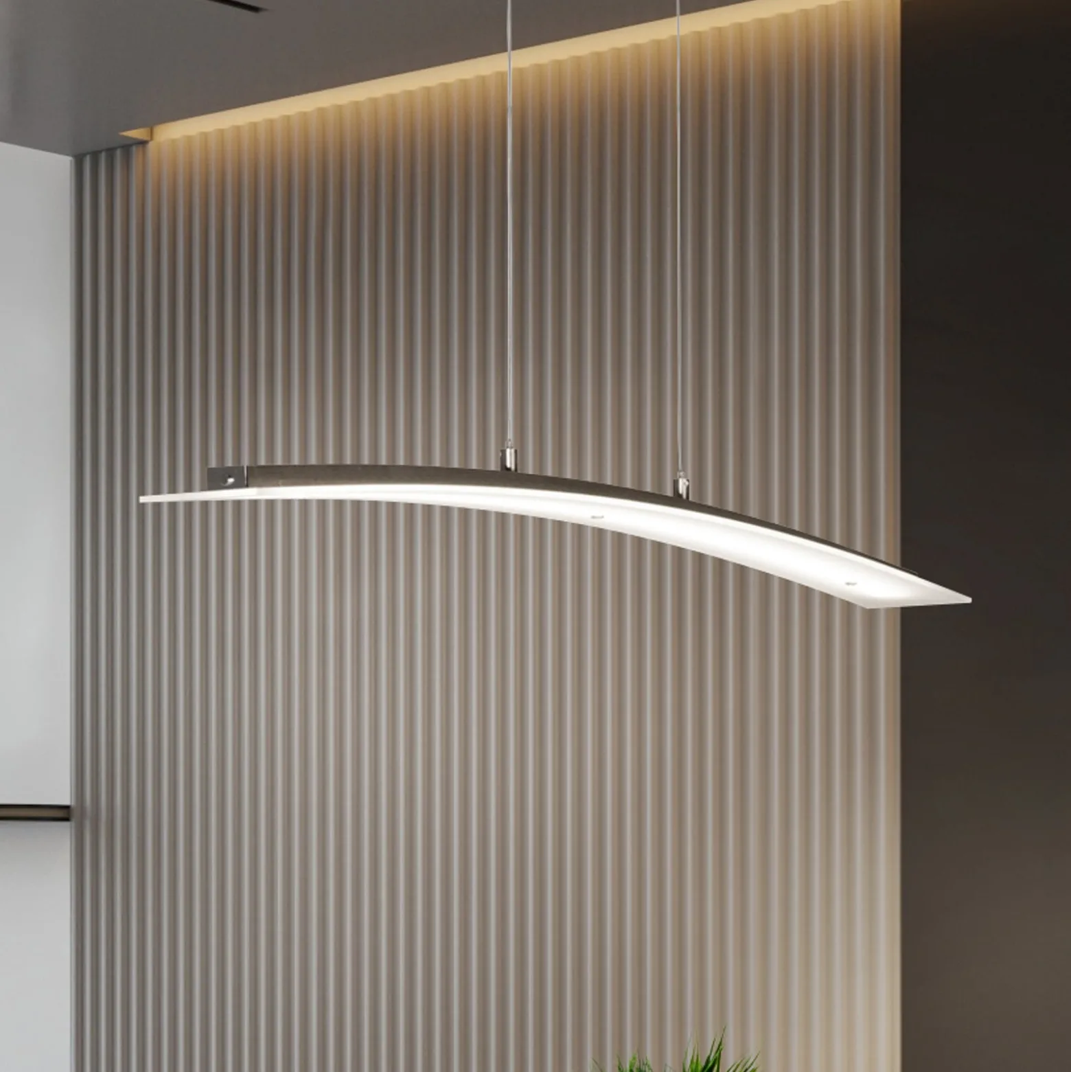 LED-riippuvalaisin Mavero, nikkeli, pituus 90 cm, CCT, kosketusdimmeri