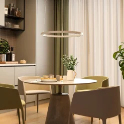 LED-riippuvalaisin PERFORA PRO M, Ø 66 cm, valkoinen, DALI, ylös/alas, CCT