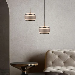 LED-riippuvalaisin PURE Falling Rings, pronssi, halkaisija 13 cm, CCT