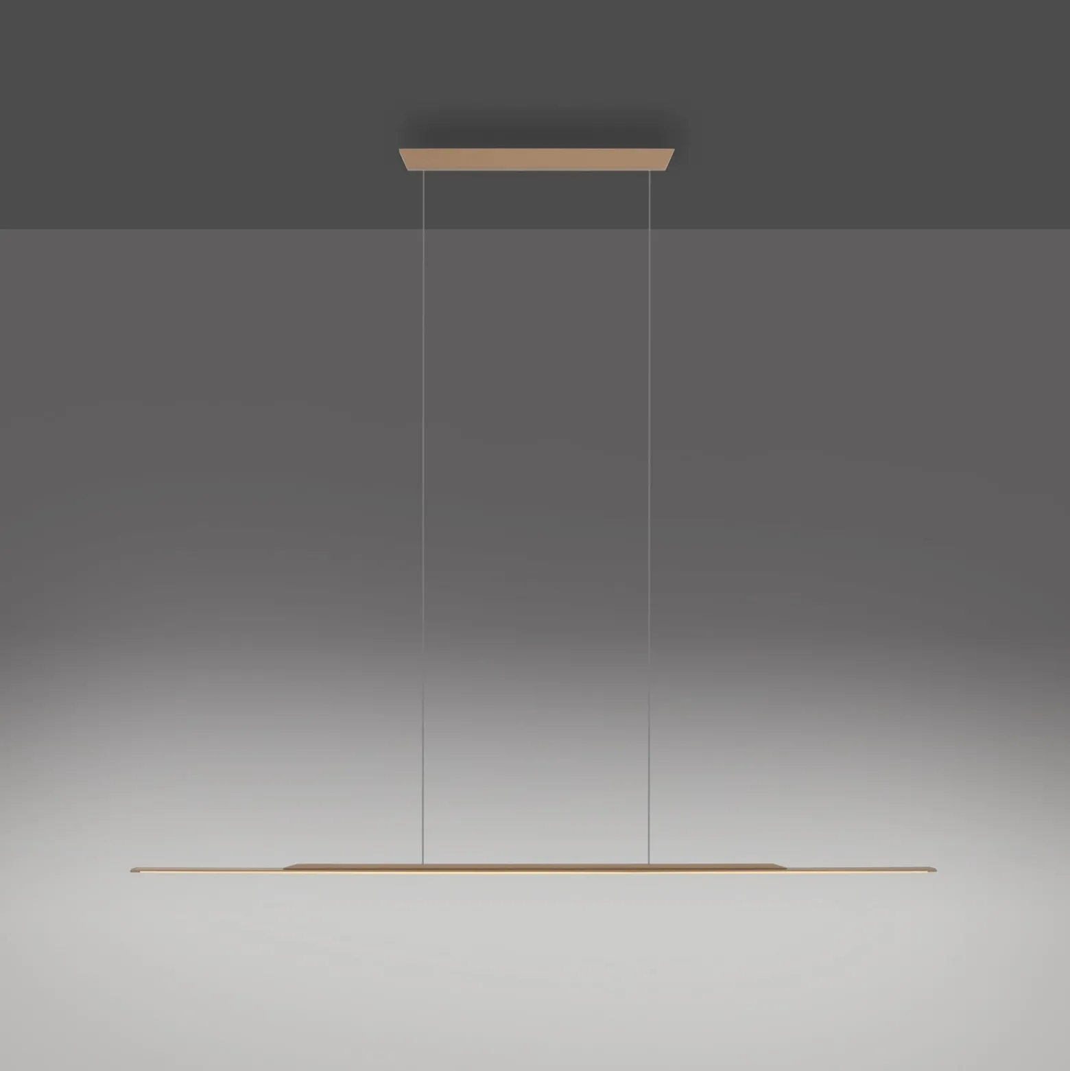 LED-riippuvalaisin PURE Surface, pronssi, 125 cm, alumiini, 3 000 K