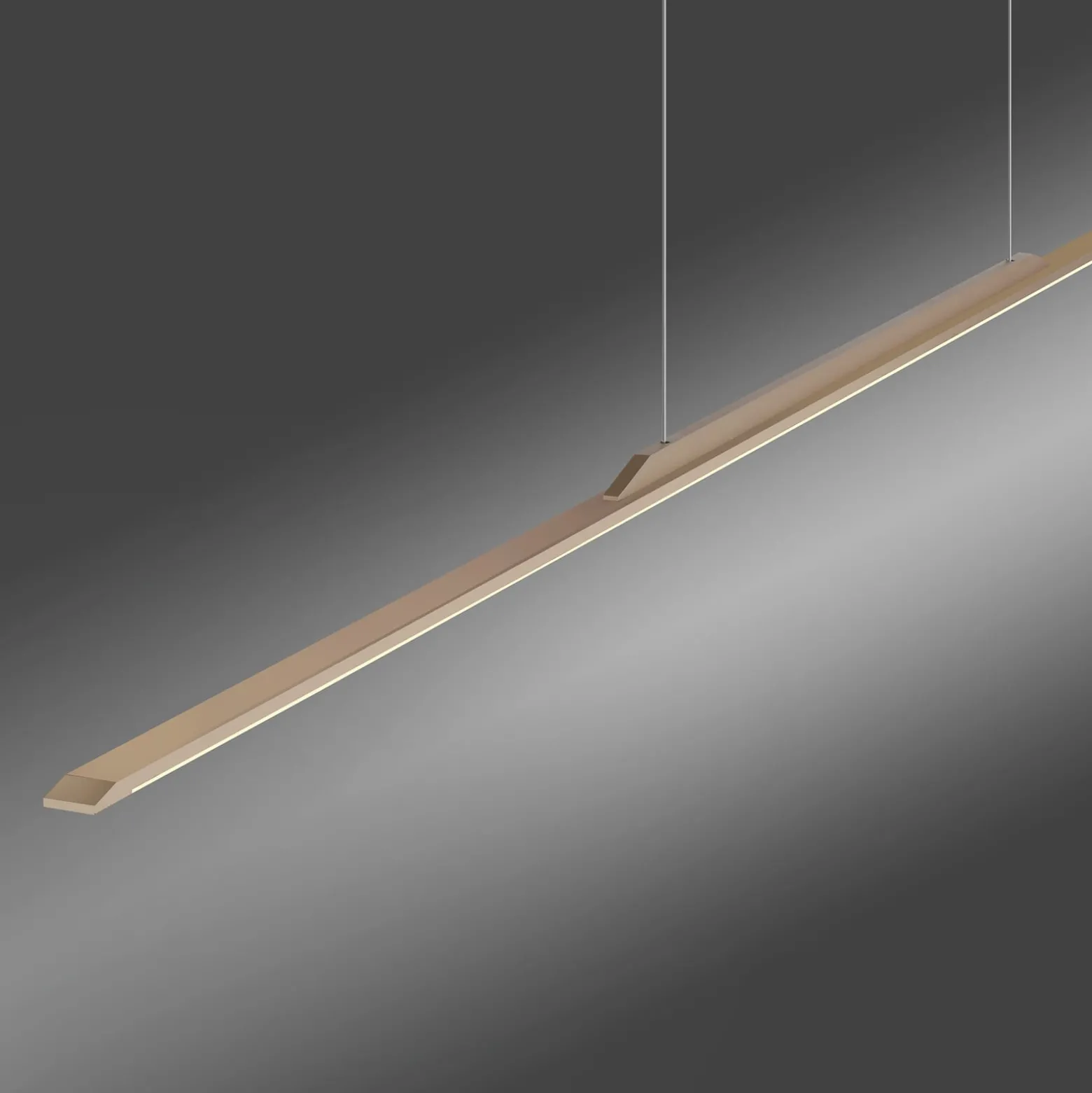 LED-riippuvalaisin PURE Surface, pronssi, 125 cm, alumiini, 3 000 K