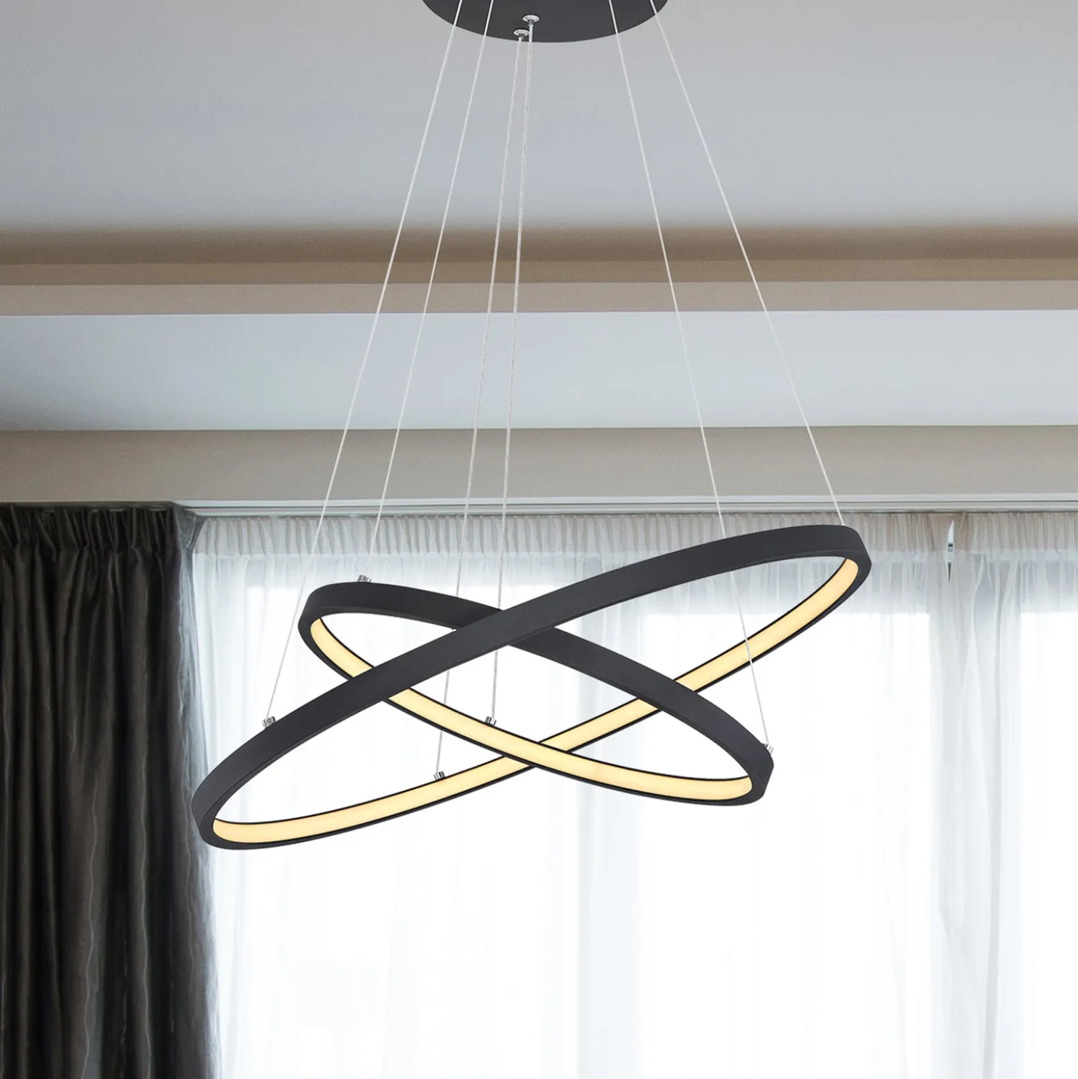 LED-riippuvalaisin Ralph, 2-lamppuinen, musta