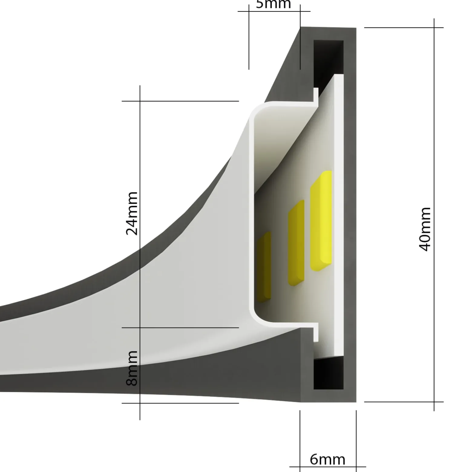 LED-riippuvalaisin Rio 78, vaakasuora, 3 000 K, valkoinen