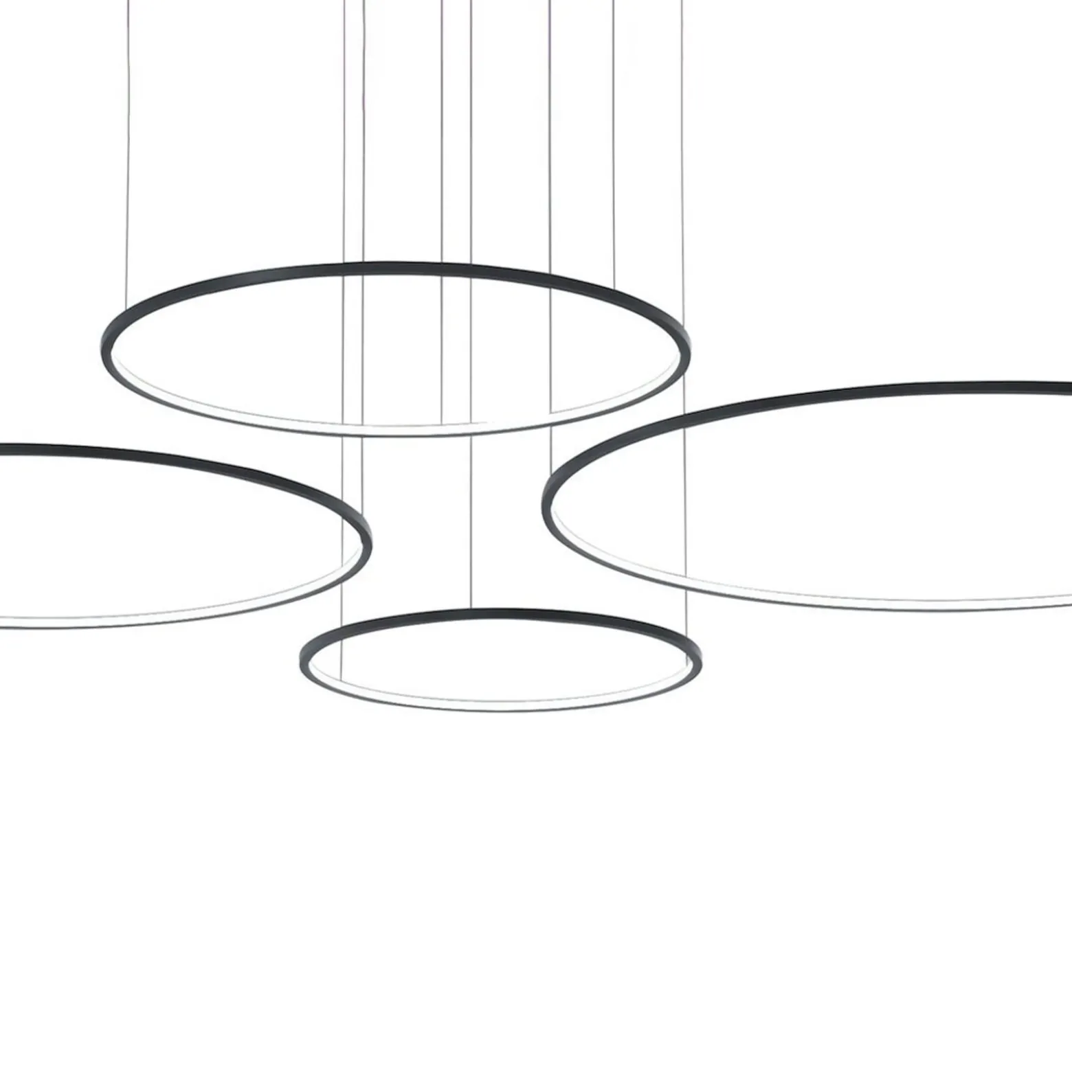LED-riippuvalaisin Saturno, 4-lamppuinen, musta, metalli, 4000 K