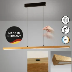 LED-riippuvalaisin Shine-Wood, pituus 141 cm, tammi/musta CCT
