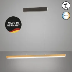 LED-riippuvalaisin Shine-Wood, pituus 105 cm, tammi/nikkelivärinen