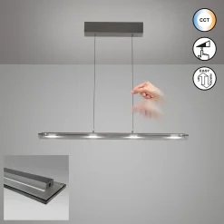 LED-riippuvalaisin Torvi, hiekkaharmaa/savuharmaa, 88 cm metalli/lasi