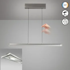 LED-riippuvalaisin Torvi, pituus 135 cm, nikkelivärinen/valkoinen, CCT