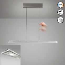 LED-riippuvalaisin Torvi, pituus 135 cm, nikkelivärinen/valkoinen, CCT