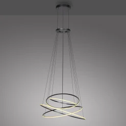 LED-riippuvalo PURE E-Flying Rings, mystic grey, Ø110cm, CCT
