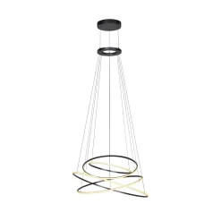 LED-riippuvalo PURE E-Flying Rings, mystic grey, Ø110cm, CCT