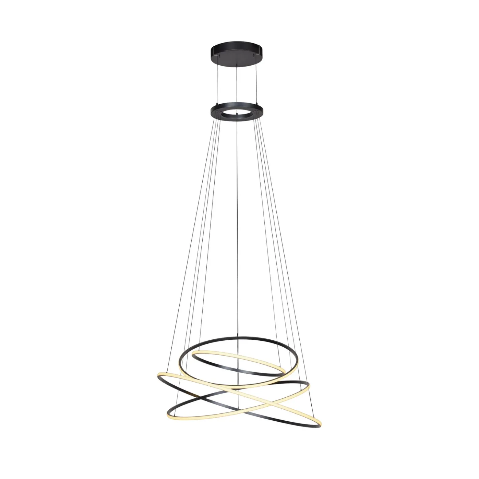 LED-riippuvalo PURE E-Flying Rings, mystic grey, Ø110cm, CCT
