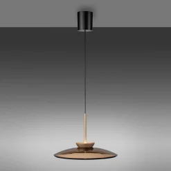LED-riippuvalo PURE E-Moon pronssi, amberglass (tumma), Ø50cm