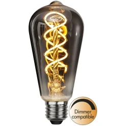 LED-rustiikkilamppuE27 ST64 2W Filament 2100K savu