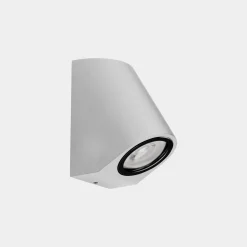 LEDS-C4 Eko Kalteva ulkoseinälamppu, valkoinen, leveys 7 cm, alumiini