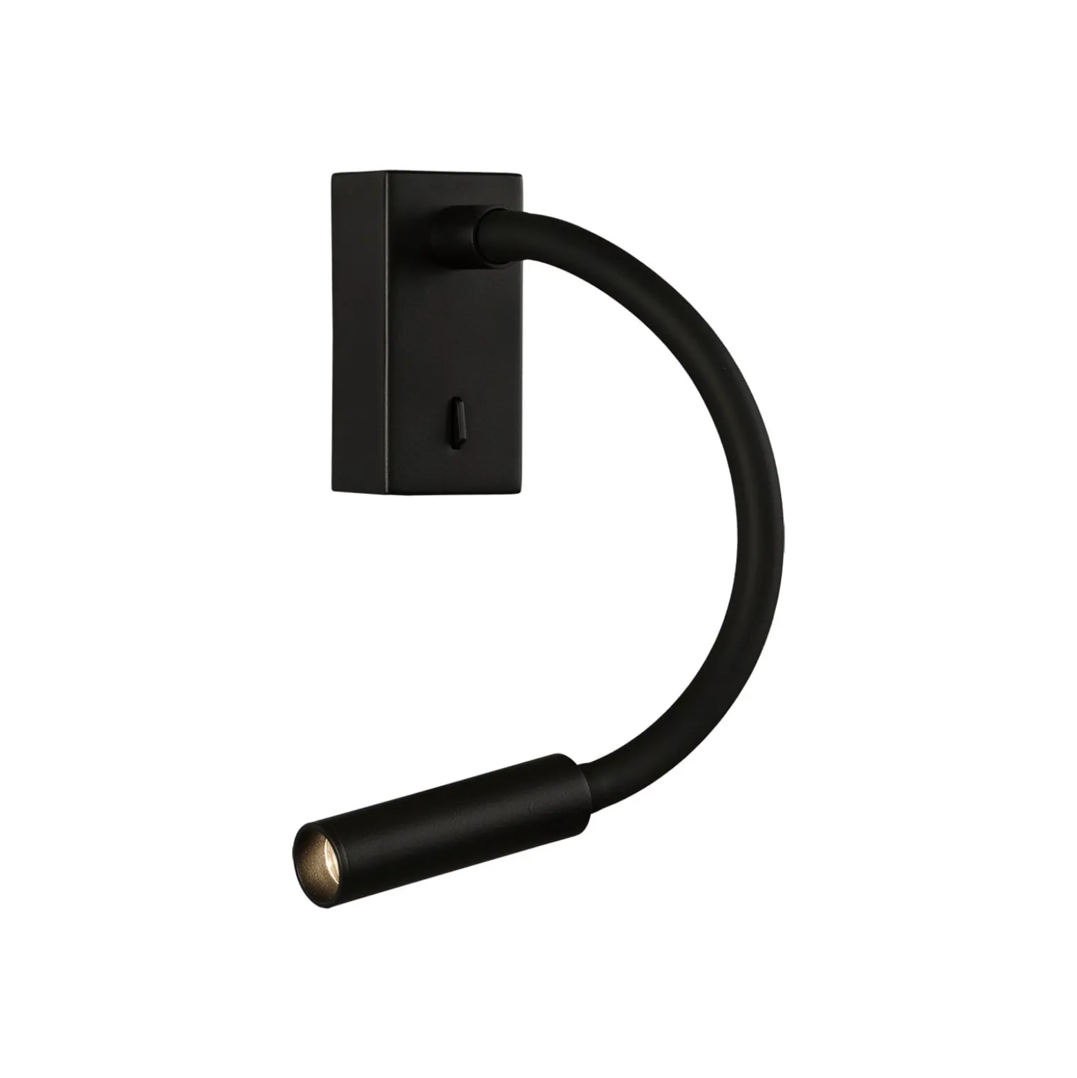 LED-seinään asennettava lukuvalo Cio, kytkin, joustovarsi, 930, musta