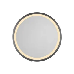 LED-seinäpeili VIDRO, harmaa, Ø 26 cm, powerbank, kytkin