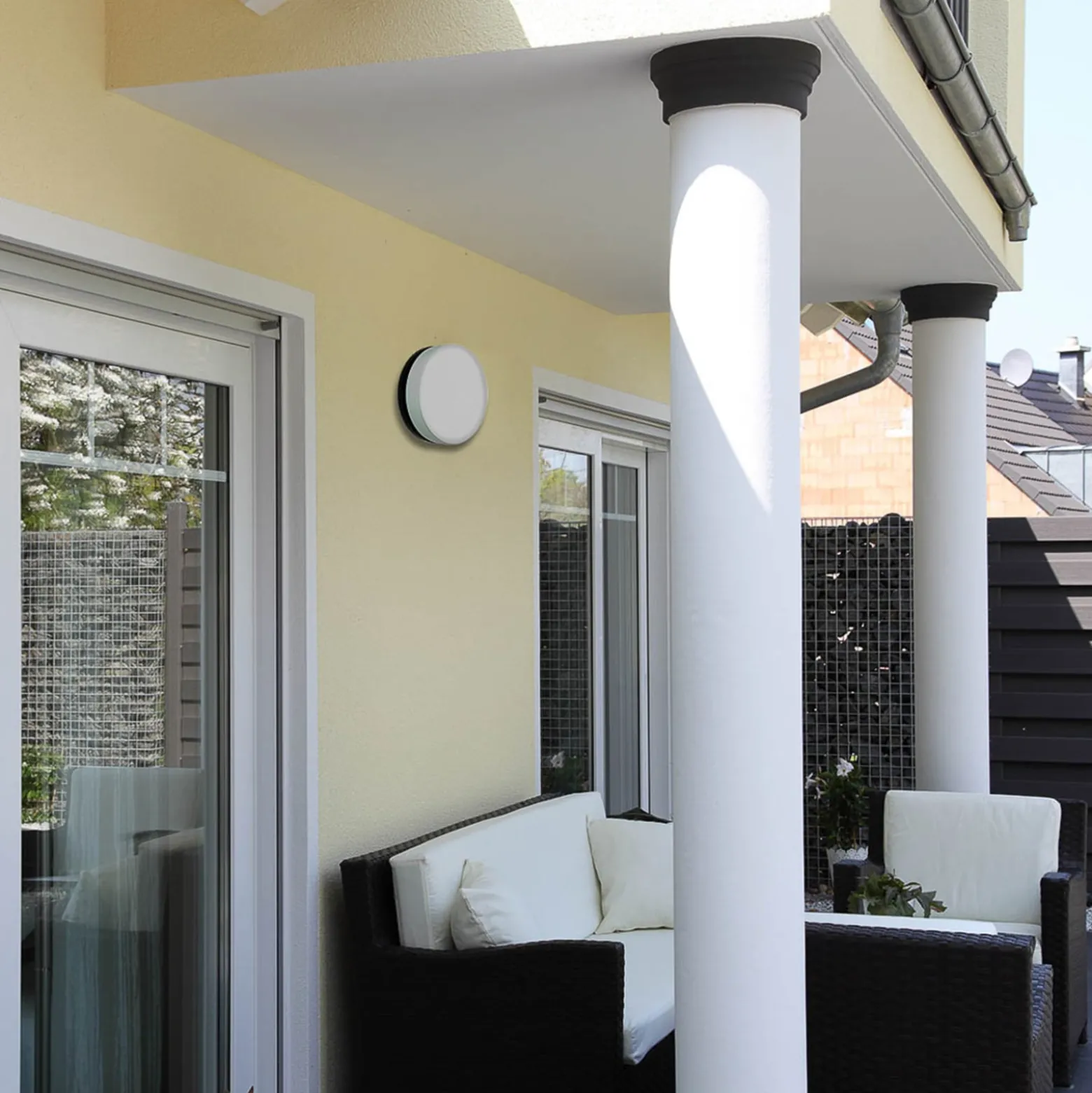 LED-seinävalaisin 6307 antrasiitti, IP65, Ø 19 cm