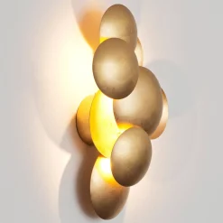 LED-seinävalaisin BOLLADARIA, kulta, 42 x 27 cm, metallia, himmennettävä