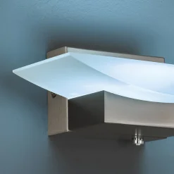 LED-seinävalaisin Bowl TW, leveys 30 cm, nikkeli