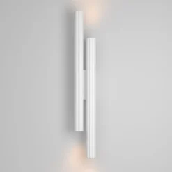LED-seinävalaisin Calipso, valkoinen, korkeus 49 cm, metalli, 4-lamppuinen