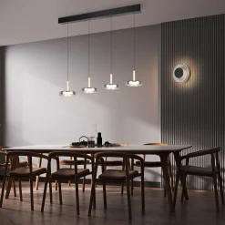 LED-seinävalaisin Celeste, musta/kromi, Ø 22 cm lasi himmennettävä
