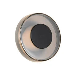 LED-seinävalaisin Celeste, musta/kromi, Ø 22 cm lasi himmennettävä