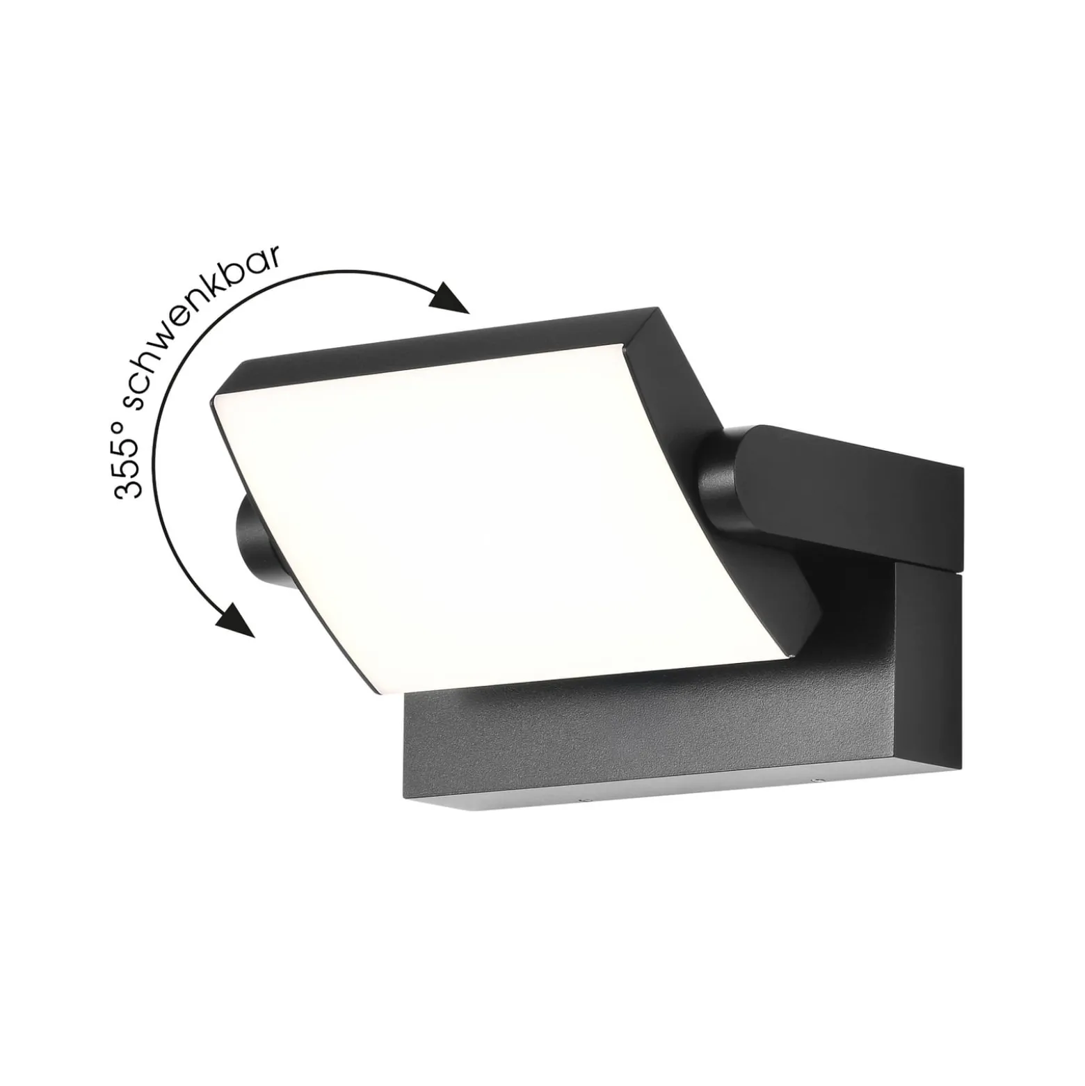 LED-seinävalaisin CMD 9080, antrasiitti, leveys 21 cm, IP54