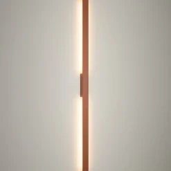 LED-seinävalaisin Demi L, tiilenpunainen, alumiini, korkeus 144 cm, IP54