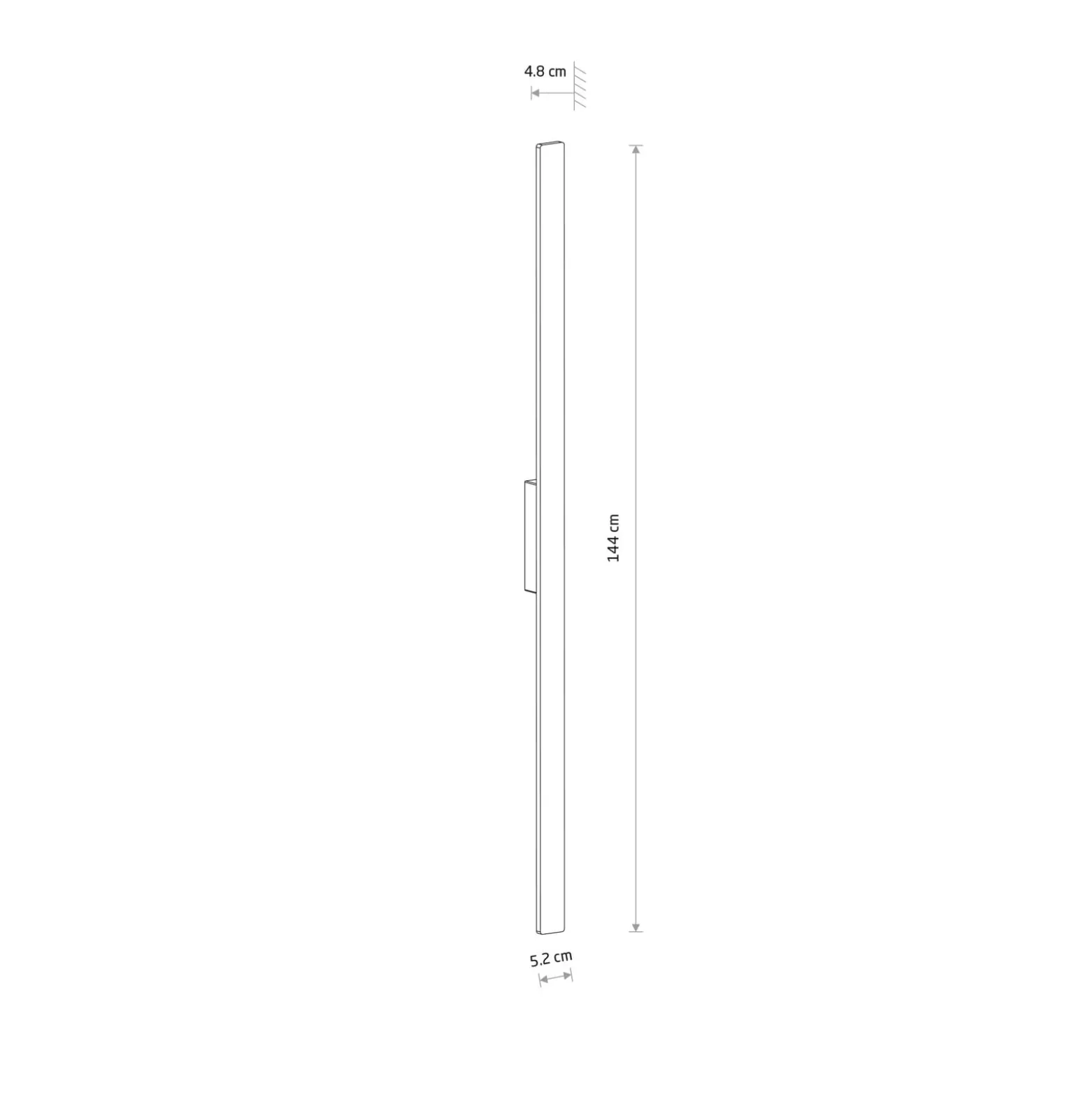 LED-seinävalaisin Demi L, tiilenpunainen, alumiini, korkeus 144 cm, IP54