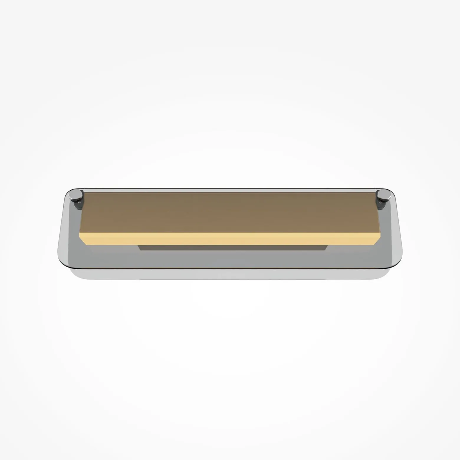LED-seinävalaisin FLAT, harmaa/messinki, leveys 30 cm, lasi/metalli